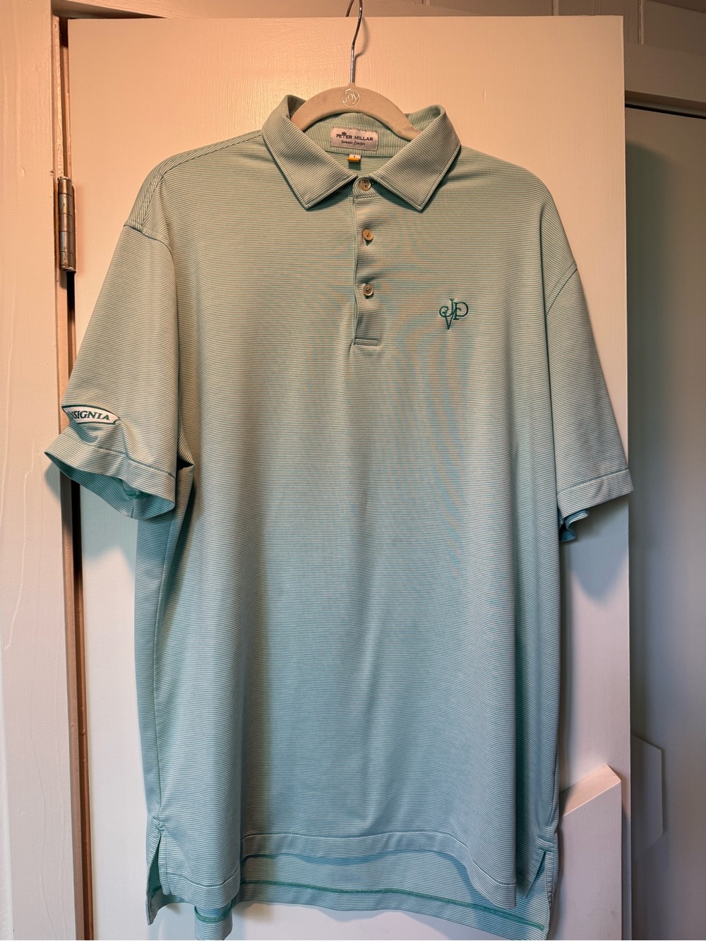 Peter Millar Men’s Light Green Stripe Polo Shirt Joseph Phelps Winery Edition